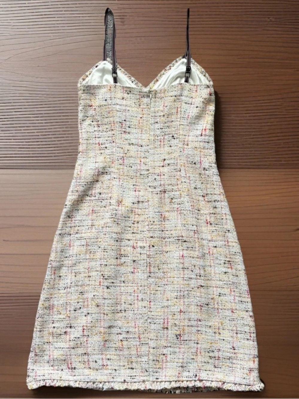 TRINA TURK Dress Womens Size 4 Pastel Tweed Sleeveless Raw Hem Mini Dress - Picture 7 of 10